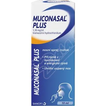 Lék na kašel, rýmu a nachlazení Muconasal Plus 1.18mg/ml nas.spr.sol.1x10ml