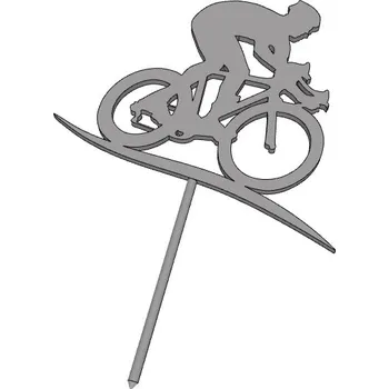 Cyklista č.1 - plastový zápich - Zelená