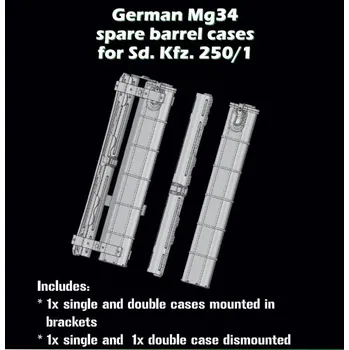 Plastikový model 1/35 German MG34 spare barrel cases Sd.Kfz.250/1