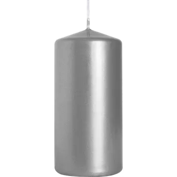 Svíčka Válcová svíčka Bispol metalická 50x100 - stříbrná