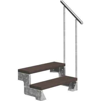 Schodiště Venkovní schody DOLLE GARDENTOP - TRIMAX® (hnědá) Zábradlí: Jednostranné zábradlí, Šířka nášlapů: 80 cm, Výška podlaha - podlaha: 36 - 44 | 2 nášlapy