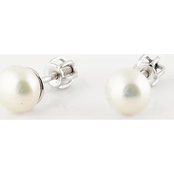 Náušnice Stříbrné náušnice pecičky s perlou STNAU0842F