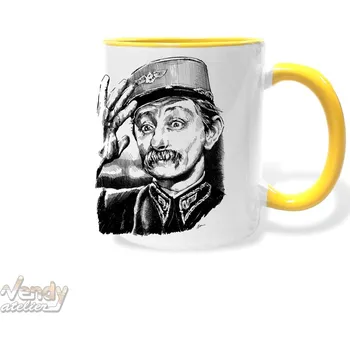 Hrnek - Vlasta Burian - Přednosta stanice Barva: Žlutá