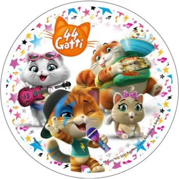 Jedlá dekorace na dort 44 koček jedlý papír č.1