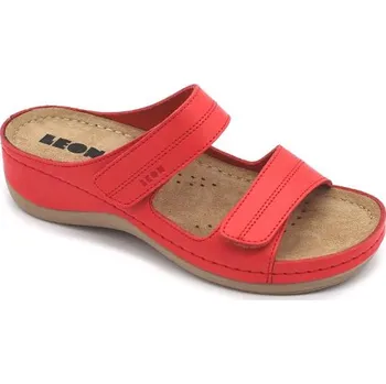 Dámská zdravotní obuv Leon 907 Dámská kožená zdravotní obuv - Červená Velikost: 38