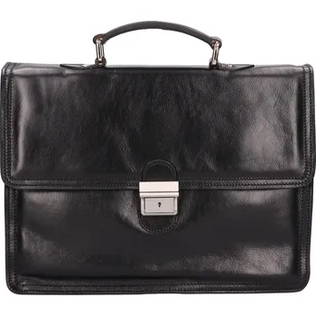Pánská aktovka Pánská kožená aktovka Italia Hugo - černá