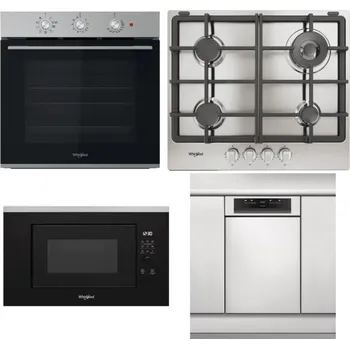 Set domácích spotřebičů WHIRLPOOL OMK38HU0X + WHIRLPOOL TGML 661 IX R + WHIRLPOOL WMF200G + WHIRLPOOL WSBO 3O34 PF X