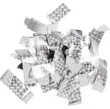 Konfeta Tcm Fx metalické obdélníkové konfety 55x18mm, stříbrné, laser efekt