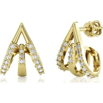 Náušnice Couple, Elegantní náušnice Trisha, žluté zlato se zirkony, 585-66-3-0431.0Z00.0.00.001.05