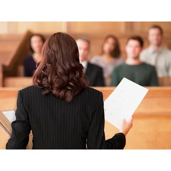 Plakát Plakát, Obraz - Lawyer holding document and speaking to, Chris Ryan