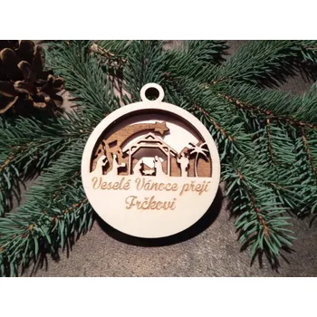 Vánoční ozdoba Vánoční betlém s věnováním