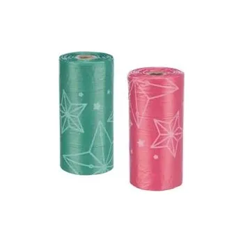 sáček na exkrement Xmas POOP Bags - vánoční sáčky na trus, 8 rolí/á 20 sáčků, červená/zelená 1 ks