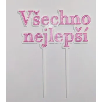 Všechno nejlepší č.7 - plastový zápich - Červená