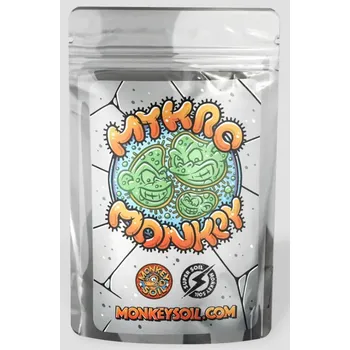 Hnojivo Monkey Mykro 100g (Mykro Monkey je specifický akční přípravek na bázi mykorhizních hub a bakterií v rhizosféře. Kompletní balíček „microlife“ s Bacillus a oddenky, který stimuluje enzymatický systém rostliny a zlepšuje strukturu půdy a mikrobiologickou)