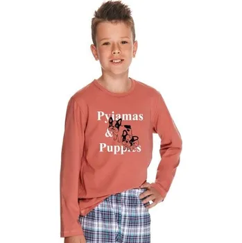 Taro, dětské pyžamo 2816-Enzo, dlouhý rukáv, cihlová, vel. 128