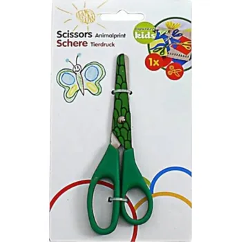 Topwrite Topwrite - Nůžky 13 cm se zvířecím potiskem (zelená / krokodýl)