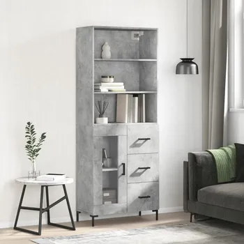 Příborník do zásuvky vidaXL Skříň highboard 69,5 x 34 x 180 cm kompozitní dřevo [3189515] Barva: Betonová šedá