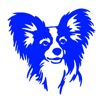 Polep vozidla Pes 190 pravá Papillon (19 - modrá dynamic) SAMOLEPKA NA AUTO, NÁLEPKA, FÓLIE, POLEP, TUNING, VLASTNÍ TEXT, TISK, AUTOSAMOLEPKY.cz, POLEPY, OBRÁZEK, LOGO, 3D STICKERS