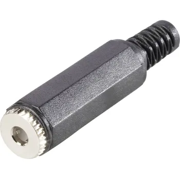 Elektroinstalační materiál TRU COMPONENTS 1578806 jack konektor 3.5 mm zásuvka, rovná Pólů: 4 stereo černá 1 ks
