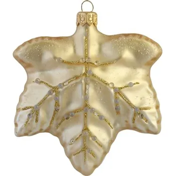 Skleněný javorový list zlatý