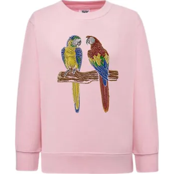 Chlapecká mikina detska_klasicka_levna_mikina_zamilovani_papousci Barva: Pink - růžová, Dětská bavlněná trička JHK: XS