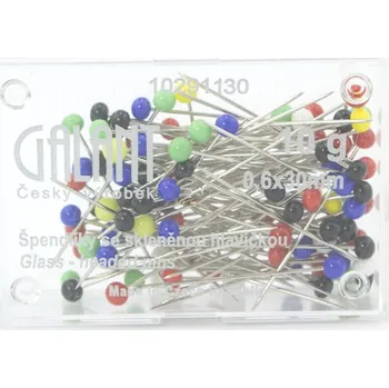 Nástroj na niť a příze Špendlík skl. hl. 0,6x30 mm 10g barevná