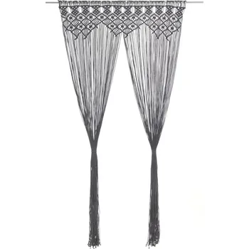 Závěs vidaXL Macramé závěs 140 x 240 cm bavlna [323995] Barva: antracitová