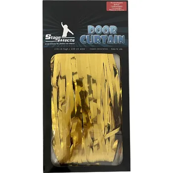 Světelný efekt Metalický dveřní závěs, 200 x 100 cm, zlatý