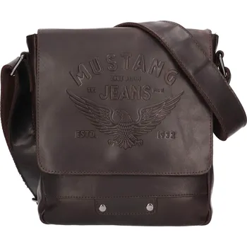 Pánská aktovka Pánská kožená taška přes rameno Mustang Laden - tmavě hnědá