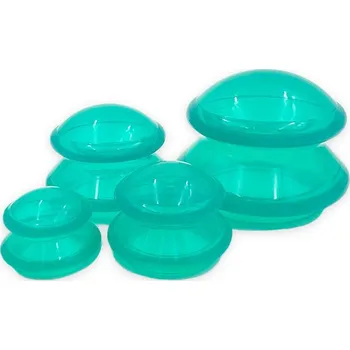 Baňkování Terapeutické silikonové baňky 4 ks - průhledné Barva: Zelené