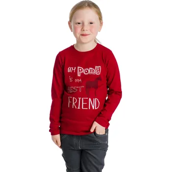 Chlapecké tričko HORSEWARE Triko s dlouhým rukávem Horseware, dětské, red 11-12 let