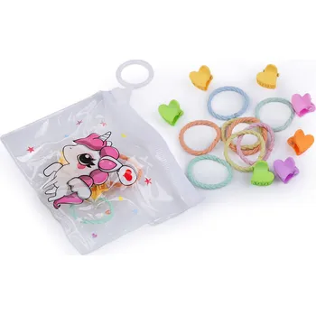 Náramek Gumičky a skřipce do vlasů sada, malé, mix náhodný jednorožec