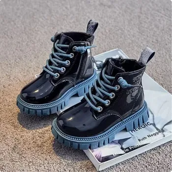 Dětská treková obuv Čína Moderní dětské kotníkové boty - varianta s kožíškem nebo bez kožíšku Barva: A988 - modrá, Velikost EUR: 37