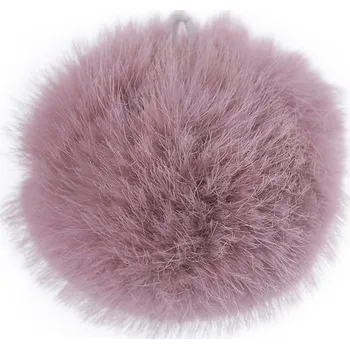 Galanterie Kožešinová bambule s poutkem Ø6 cm, barva 4 starorůžová sv.