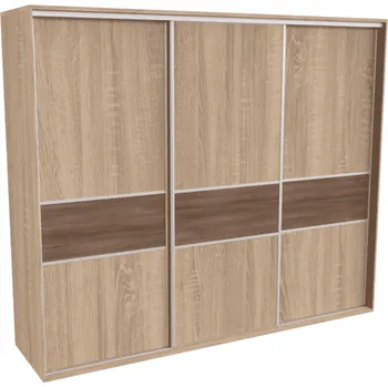 Šatní skříň Šatní skříň FLEXI 3 s dělenými dveřmi LTD Dekor: Dub natur (dub sonoma), Šířka: 240 cm, Výška: 220 cm