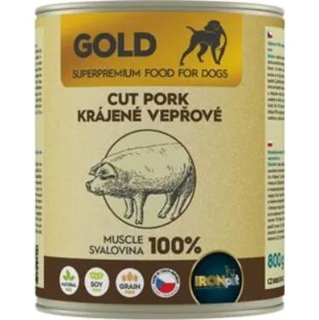 Krmivo pro psa IRONpet Gold Dog Pork cut muscle konzerva 800g