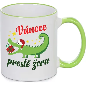 Vánoční hrnek - Vánoce prostě žeru Barva: Zelená