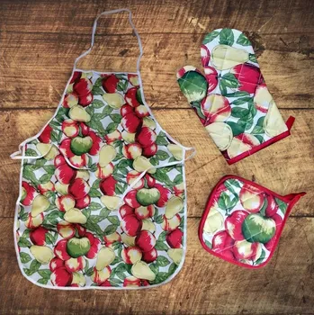 Chňapka Kuchyňský set trojdílný - Jablka a hrušky