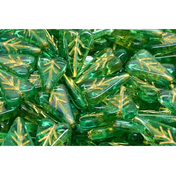 Korálek Lístek ve tvaru srdce č.3489 (16x11mm)