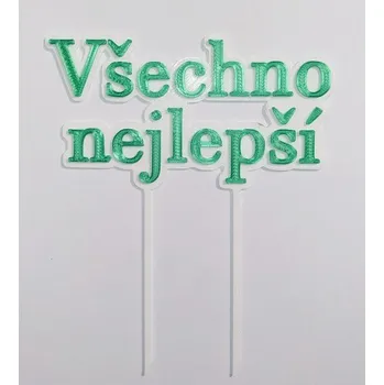 Všechno nejlepší č.7 - plastový zápich - Zelená