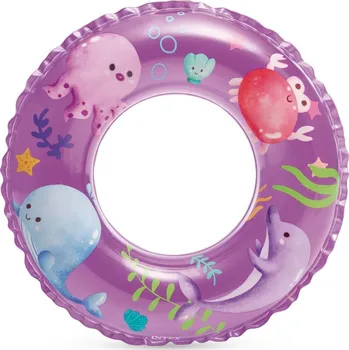 Nafukovací kruh Kruh plavecký INTEX 59242 TRANSPARENT 61cm fialová 59242FI