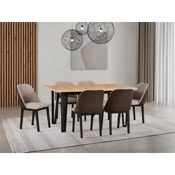 Jídelní set Jídelní set 6+1 Bohdan Vyberte Tkaninu:: Tkanina 16, Vyberte Moření:: Ořech