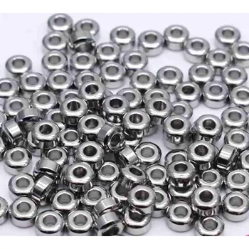 Dětské navlékací korálky Pro Háčkování Rondelka ocelová 4 x 2 mm
