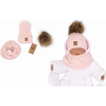 Kojenecký body Z&Z Zimní čepice 3v1 + komínek, sv. růžová, vel. 6-12 měsíců Velikost koj oblečení: 68-80 (6-12m)