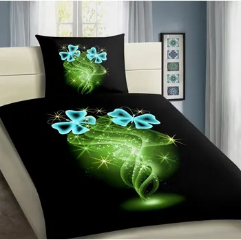 Povlečení 3D Povlečení - motýli 140 x 200, 70 x 90 cm zipový uzávěr