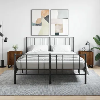 Noční stolek vidaXL Noční stolky 2 ks 40 x 40 x 50 cm kompozitní dřevo [827613] Barva: hnědý dub