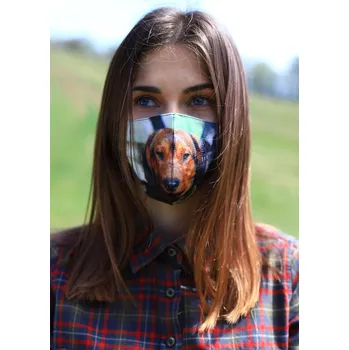 Pleťová maska TETRAO bavlněná ochranná maska na obličej - dětské s mysliveckým psem 1 ks