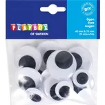 Playbox Oči černobílé lépící 25/40 mm 20 ks