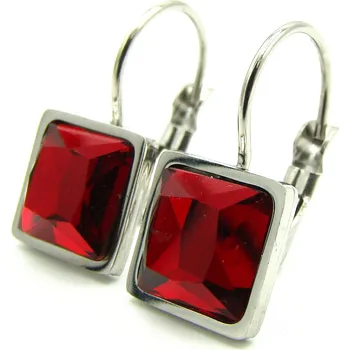 Náušnice Steel Jewelry náušnice z chirurgické oceli ČERVENÉ dámské 231092 dárkové balení zdarma