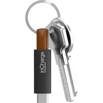 Datový kabel InCharge kabel 3v1 Lightning, Micro-USB a USB-C Barva: Hnědá